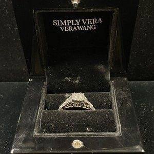 Simply Vera Wang 14K White Gold Diamond Ring Halo 1/3ctw I/I2 Size 6.75 (R661)